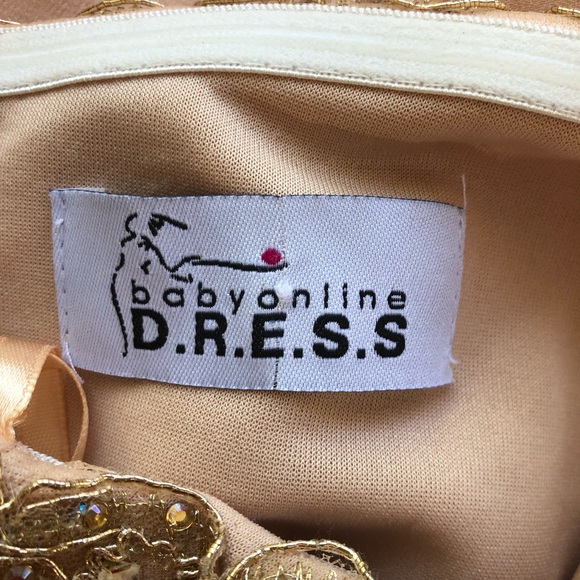 Baby online Dress champagne sweetheart neck lace applique short prom dress Sz S - Picture 9 of 12